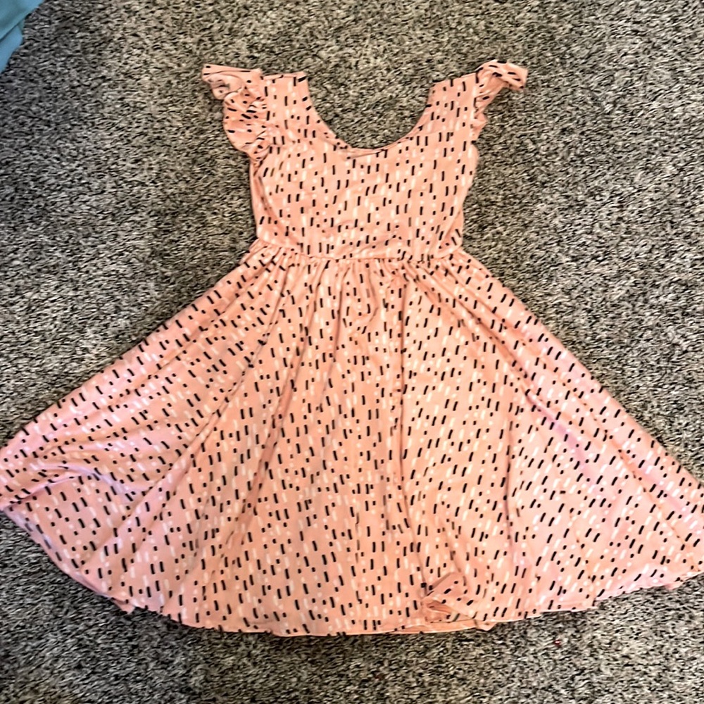 Girls pink empire dress